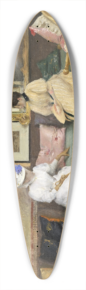 William Merritt Chase - A Friendly Call 39.3 inch art pintail longboard deck