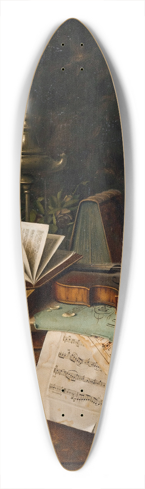 William Michael Harnett - Still Life With Violin 39.3 inch art pintail longboard deck