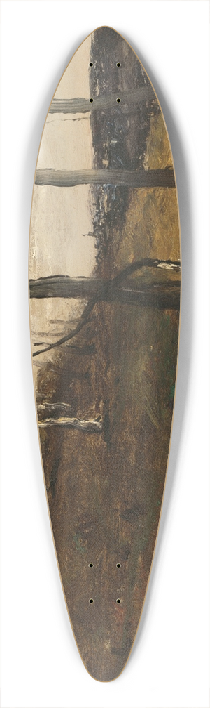William Morris Hunt - Hillside with Trees 39.3 inch art pintail longboard deck