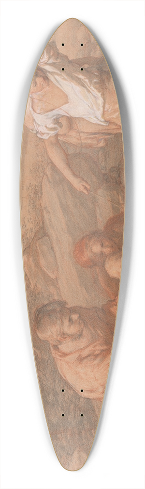 William Mulready - Drawing for The First Voyage 39.3 inch art pintail longboard deck