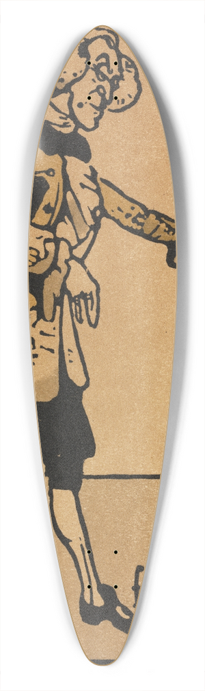 William Nicholson - An Alphabet; D is for Dandy 1897 39.3 inch art pintail longboard deck