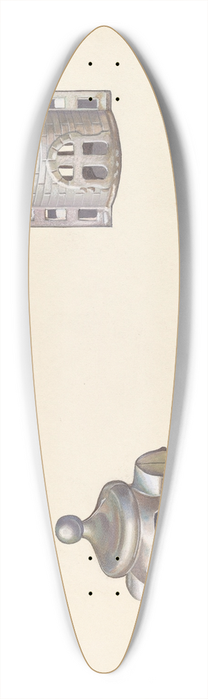 William O. Fletcher - Byzantine Dome Coin Bank 39.3 inch art pintail longboard deck