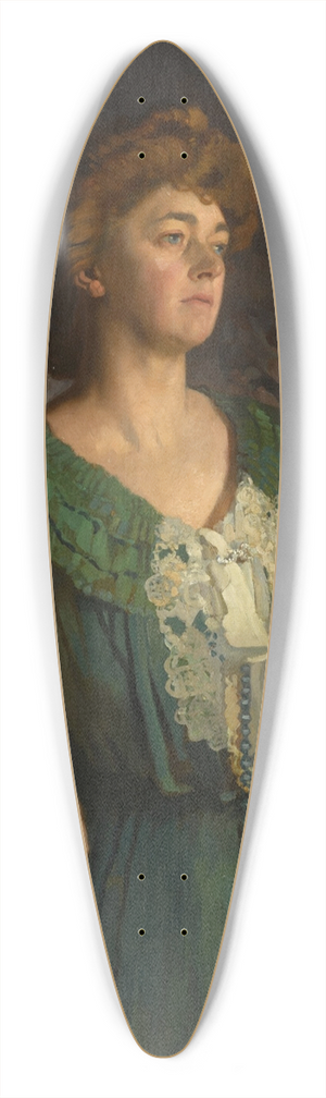 William Orpen - Portrait of Mary, Lady Gerard in a Green Dress 39.3 inch art pintail longboard deck