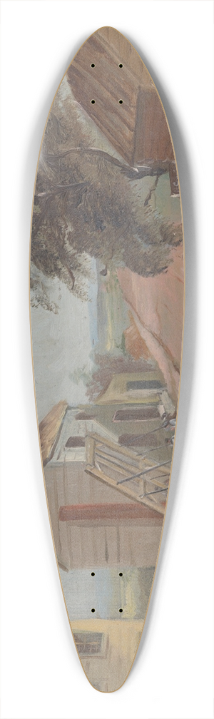 William P. Chappel - House Raising 39.3 inch art pintail longboard deck