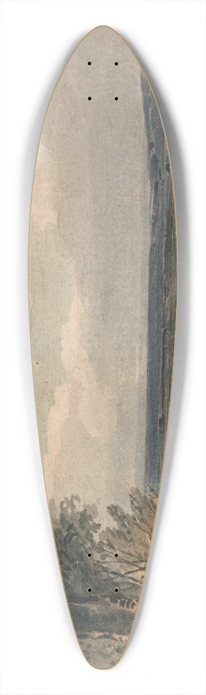 William Pearson - Unidentified Landscape: Trees with Church 39.3 inch art pintail longboard deck