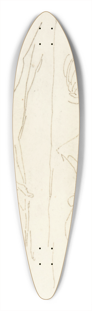 William Pitts - Sketch of a Child Riding a Dog 39.3 inch art pintail longboard deck