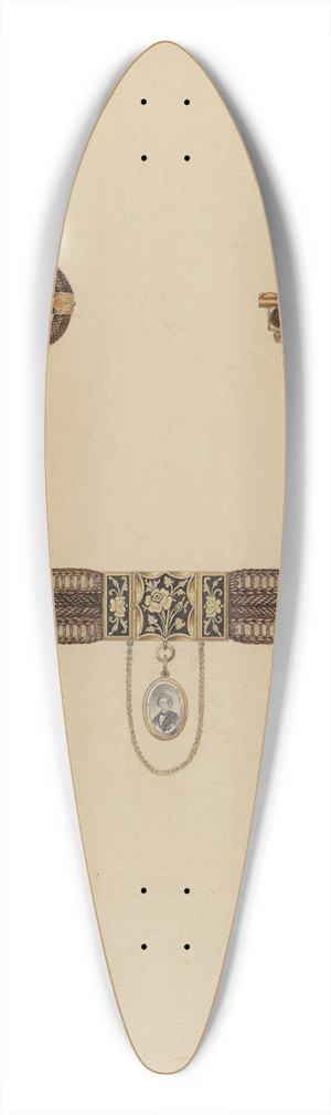William P. Shearwood - Brooch and Bracelet with Portrait 39.3 inch art pintail longboard deck