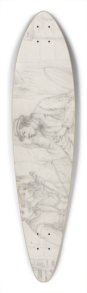William Sidney Mount - Catching a Tune 39.3 inch art pintail longboard deck