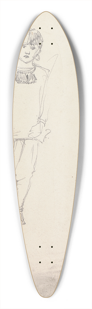 William Simpson - Sketch of a Woman, Amritsar, 26 March 1860 39.3 inch art pintail longboard deck