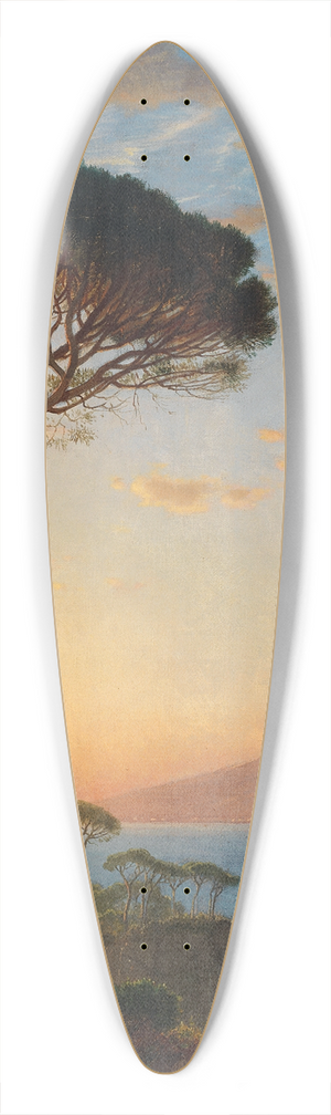William Stanley Haseltine - Vesuvius at Dusk 39.3 inch art pintail longboard deck