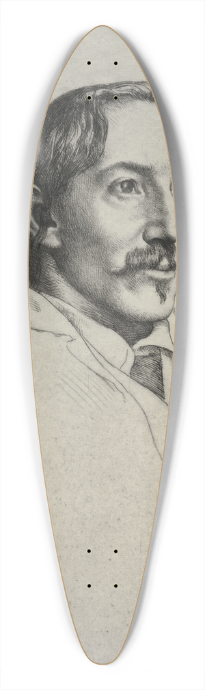 William Strang - Robert Louis Balfour Stevenson 39.3 inch art pintail longboard deck