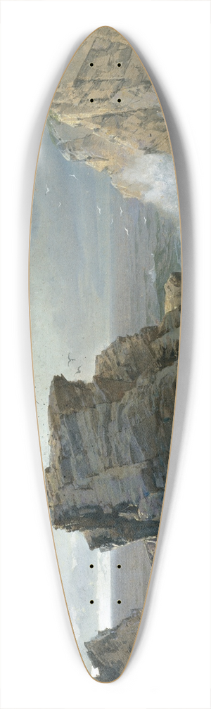 William Trost Richards - A Rocky Coast 39.3 inch art pintail longboard deck