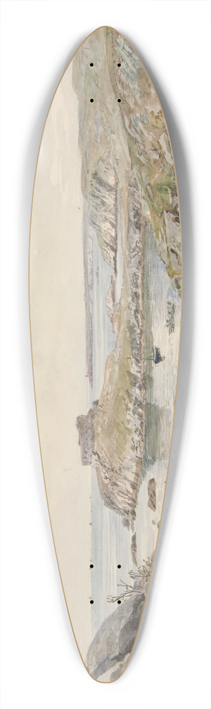 William Trost Richards - Fort Dumpling, NarragansettBay 39.3 inch art pintail longboard deck