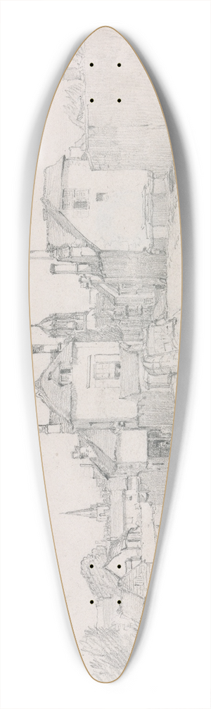 William Turner of Oxford - Oxford, Folly Bridge 39.3 inch art pintail longboard deck