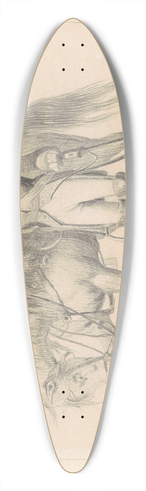 William Tylee Ranney - Dragoon with His Charger 39.3 inch art pintail longboard deck