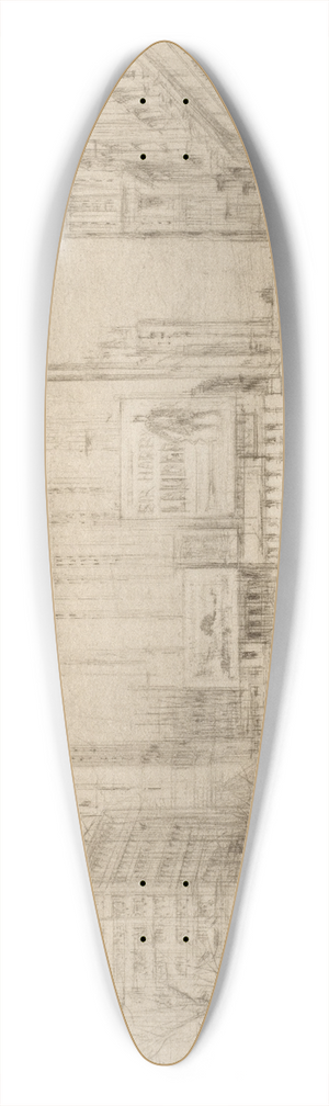 William Walcot - Forty-second Street NY 39.3 inch art pintail longboard deck