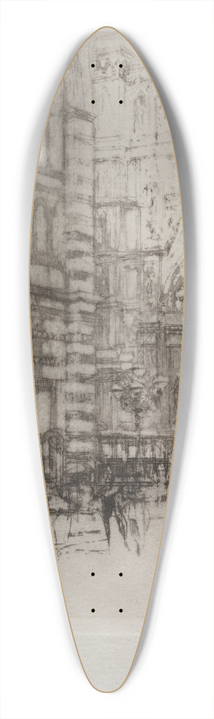 William Walcot - The Baptistry, Florence 39.3 inch art pintail longboard deck