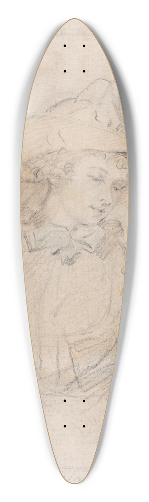 William Ward - Portrait Study of Mrs. George Morland 39.3 inch art pintail longboard deck