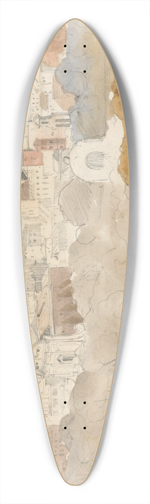 William Wyld - Rome from the Palatine Hill 39.3 inch art pintail longboard deck