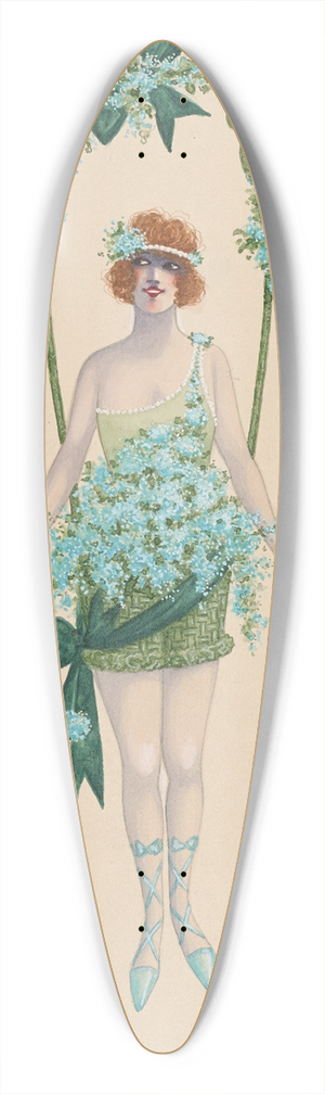 Will R. Barnes - 12-Forget Me Not 39.3 inch art pintail longboard deck
