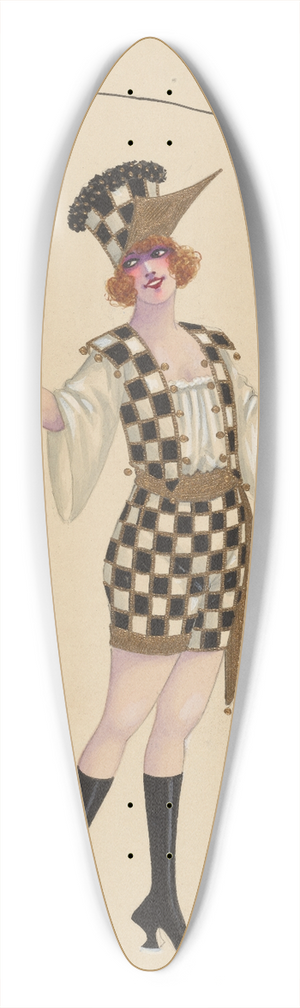 Will R. Barnes - 13-Black-Boys 39.3 inch art pintail longboard deck