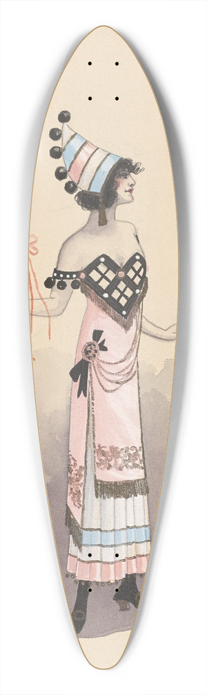 Will R. Barnes - 1st Folies Girl-Act I 39.3 inch art pintail longboard deck