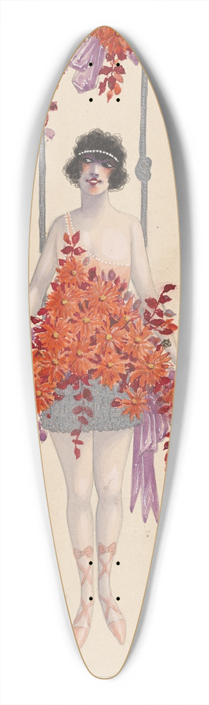 Will R. Barnes - 21-Dahlias 39.3 inch art pintail longboard deck