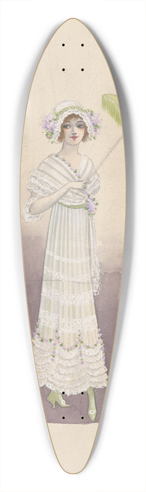 Will R. Barnes - 37-Miss Augarde-Act II 39.3 inch art pintail longboard deck