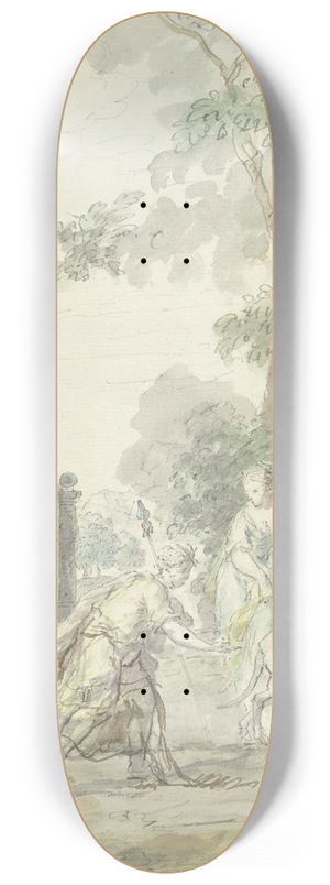 Dionys van Nijmegen - Ontwerp voor een zaalstuk; Dorinda geeft Silvio zijn hond terug 8.25 inch art skate deck