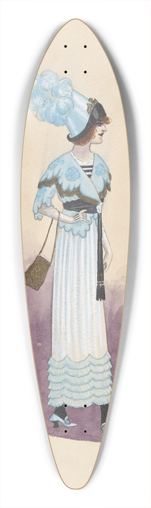 Will R. Barnes - 6th Folies Girl-Act I 39.3 inch art pintail longboard deck