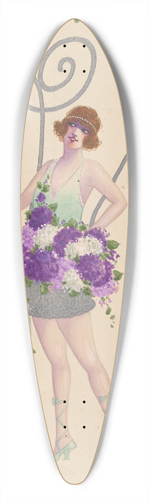 Will R. Barnes - 9-Violets 39.3 inch art pintail longboard deck