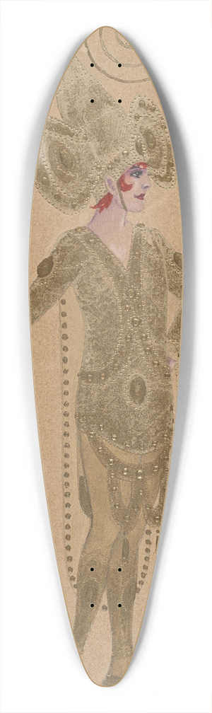 Will R. Barnes - C-Golden Man 39.3 inch art pintail longboard deck