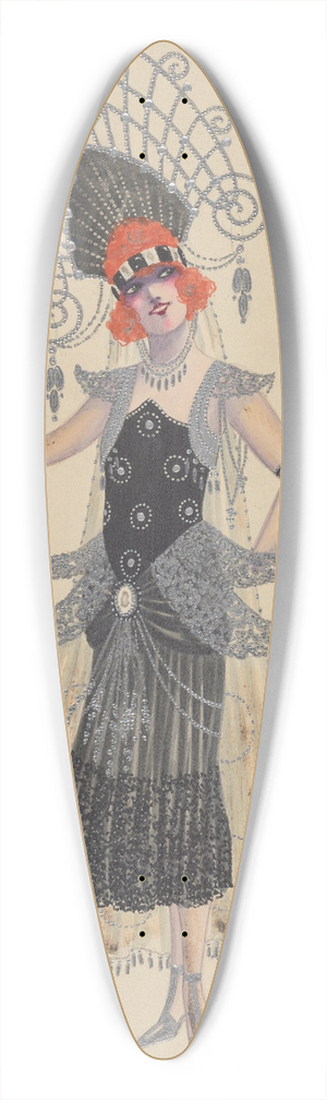 Will R. Barnes - Court Lady 39.3 inch art pintail longboard deck