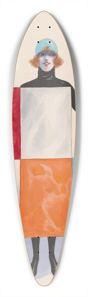 Will R. Barnes - Dominos; Black Set 39.3 inch art pintail longboard deck