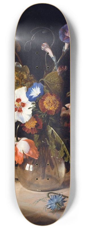 Dirck de Bray - Flowers in a Glass Vase 8.25 inch art skate deck