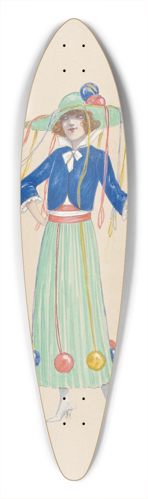 Will R. Barnes - Mass.-Sketch 14 39.3 inch art pintail longboard deck