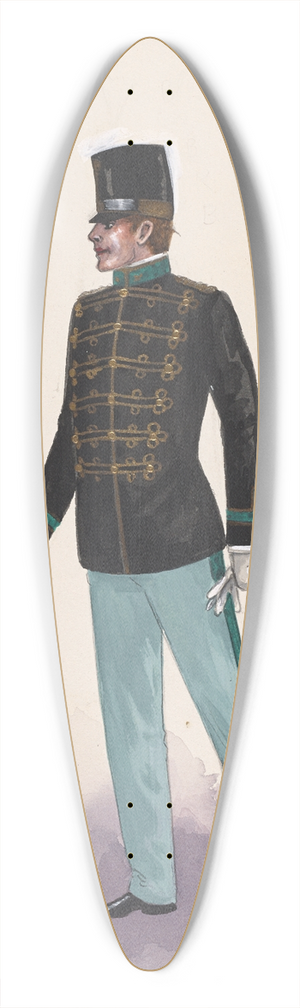 Will R. Barnes - Officer costume 39.3 inch art pintail longboard deck