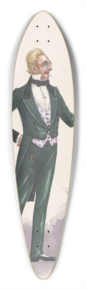 Will R. Barnes - Picklesnitz; Act II-Milton Lusk 39.3 inch art pintail longboard deck