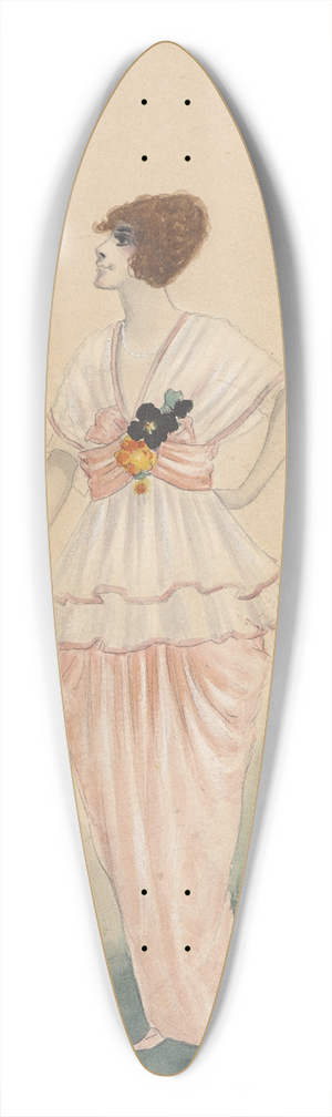 Will R. Barnes - Womans costume 39.3 inch art pintail longboard deck