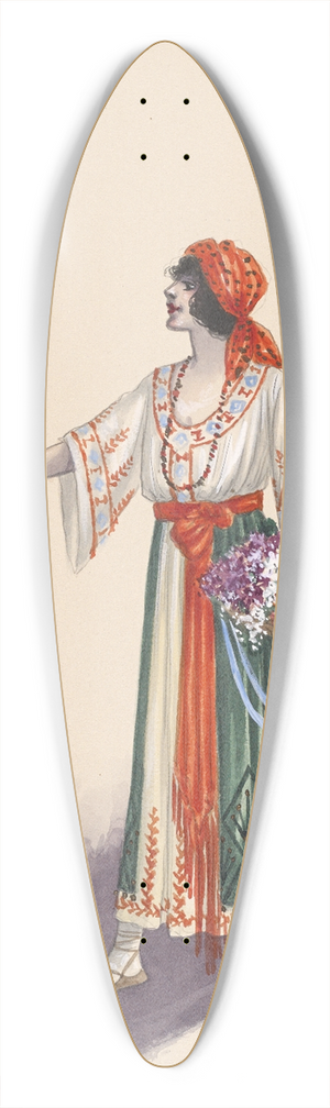 Will R. Barnes - Womans costume 39.3 inch art pintail longboard deck