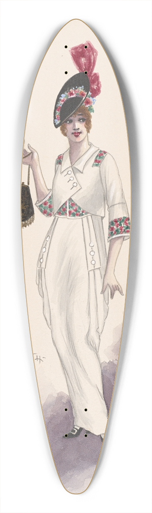 Will R. Barnes - Womans costume 39.3 inch art pintail longboard deck