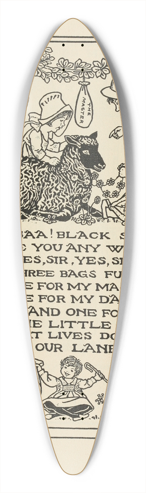 Winifred Smith - Baa Baa Black Sheep 39.3 inch art pintail longboard deck