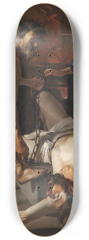 Dirck Van Baburen - Prometheus Being Chained By Vulcan 8.25 inch art skate deck