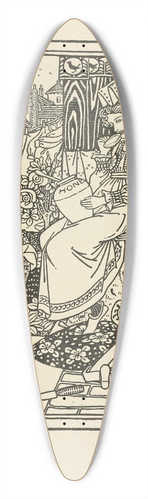 Winifred Smith - Sing a song of Sixpence 39.3 inch art pintail longboard deck