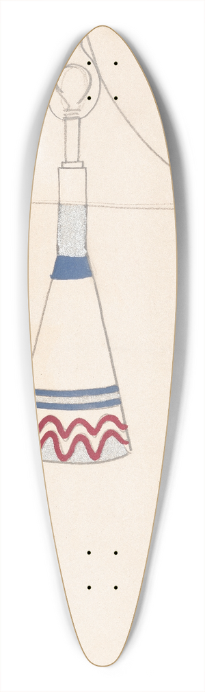 Winold Reiss - Designs for lamps with triangular shades.] [Design with white, red, and metallic silver 39.3 inch art pintail longboard deck