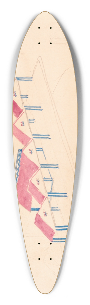 Winold Reiss - Designs for roadhouse or terrace restaurant. Perspective elevation showing terrace 39.3 inch art pintail longboard deck