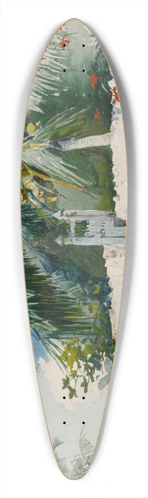 Winslow Homer - A Garden in Nassau 39.3 inch art pintail longboard deck