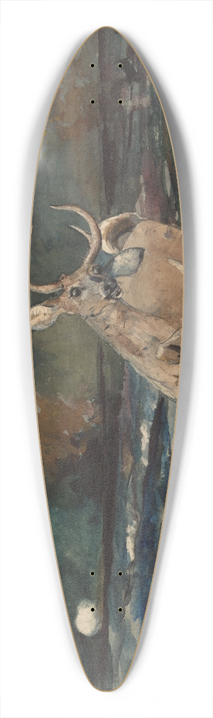 Winslow Homer - A Good Shot, Adirondacks 39.3 inch art pintail longboard deck