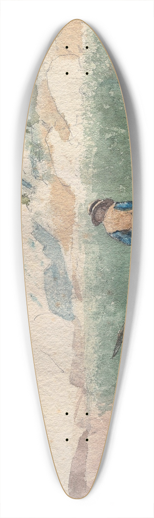 Winslow Homer - Boy in Boat, Gloucester 39.3 inch art pintail longboard deck