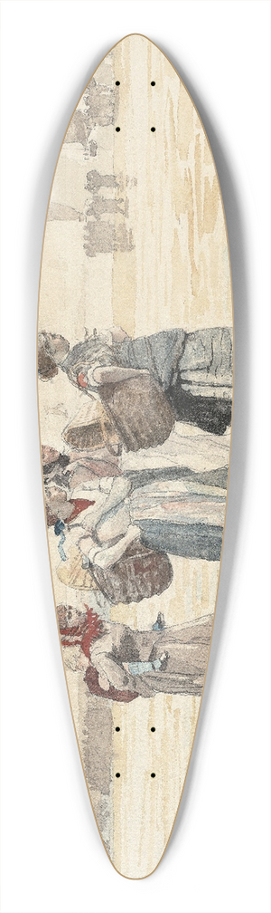 Winslow Homer - Four Fishwives on the Beach 39.3 inch art pintail longboard deck
